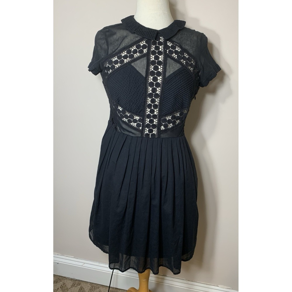 Urban‎ Outfitters (Anthropologie?) Dress Womens Small Black Crochet Sheer Lined